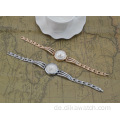 JW Fine Damen Quarzuhr Stahlband Kleines Zifferblatt Charm Damenuhren mit Strass Fashion Rose Gold Armbanduhr für Mädchen